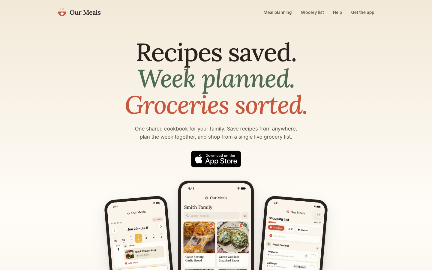 ourmeals.io screenshot