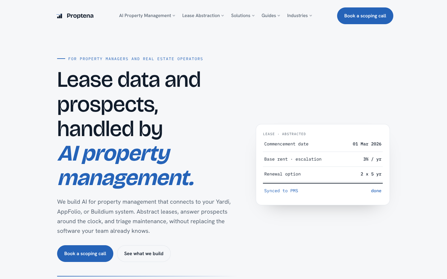 proptena.com screenshot